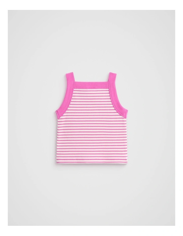 Core Logo Rib Tank in Wild Berry image 2
