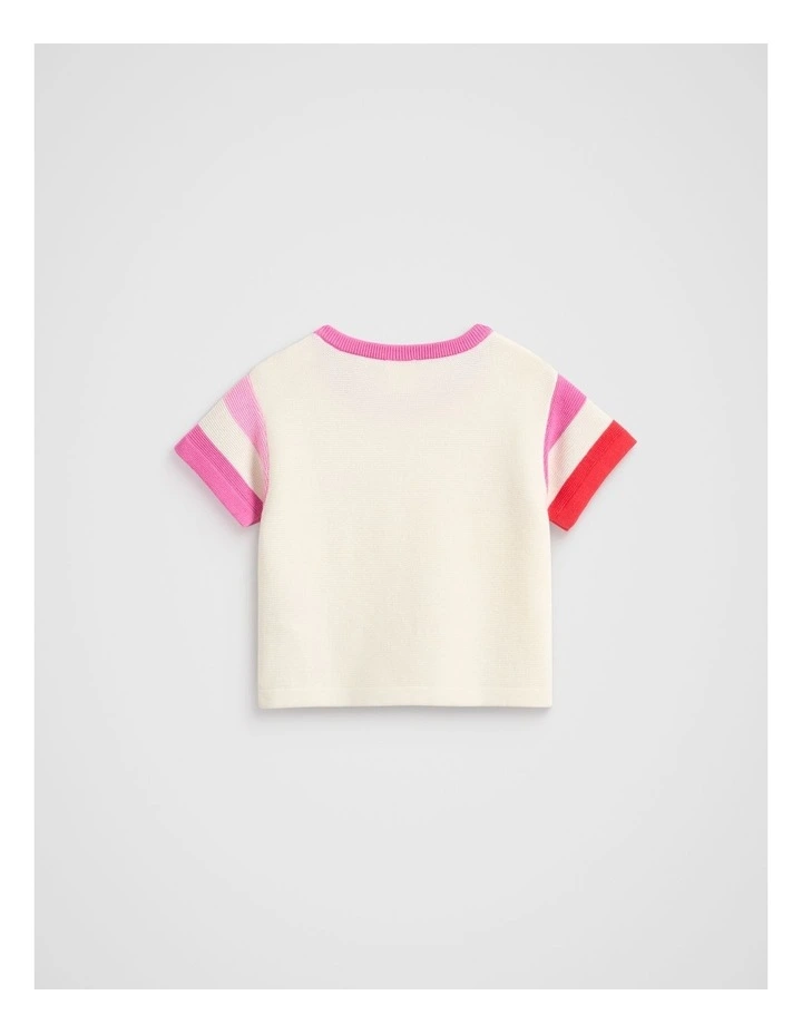 Logo Knit Tee in Vintage Cream image 2