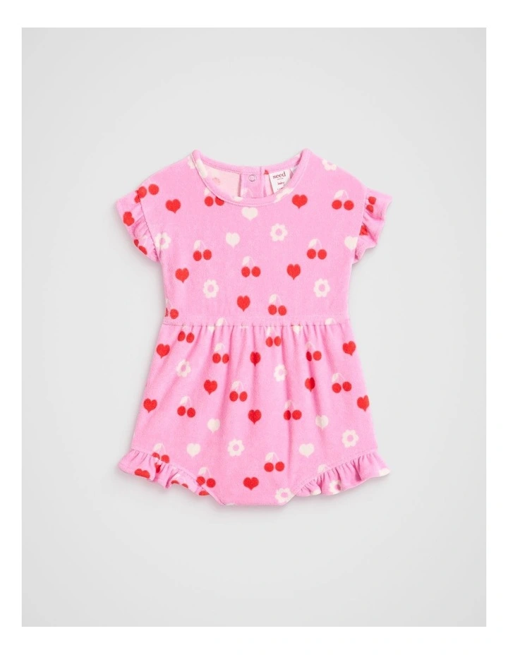 Cherry Heart Romper in Pink image 1