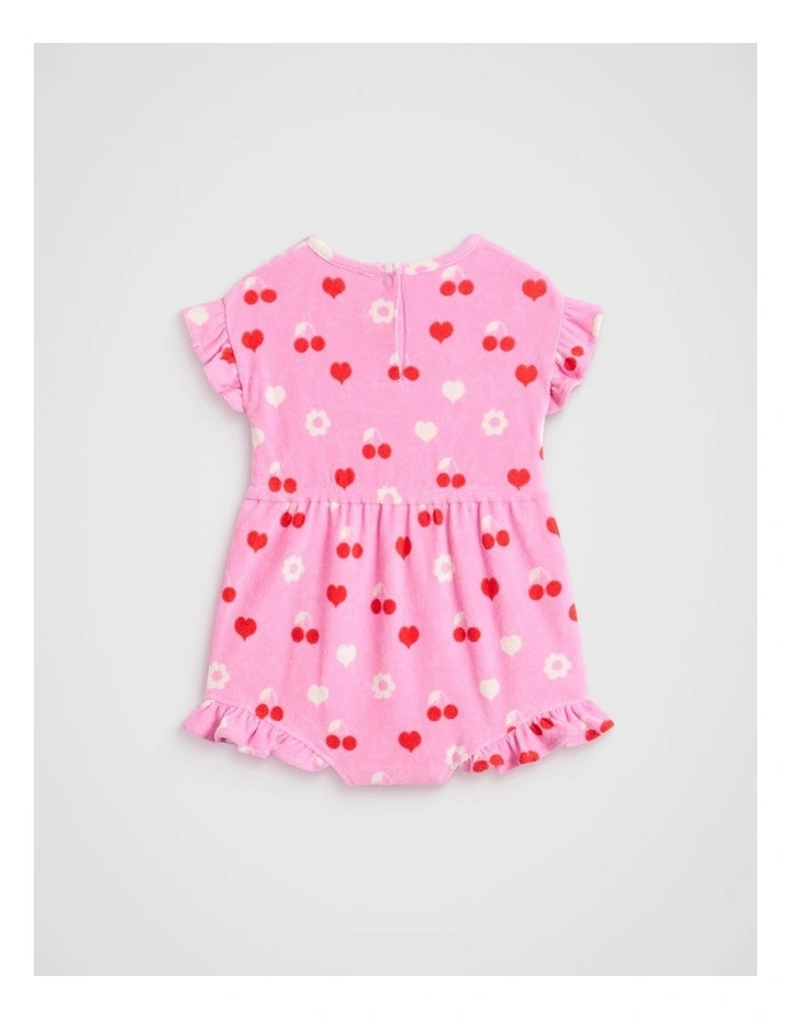 Cherry Heart Romper in Pink image 2