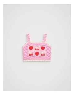 Crochet Cami in Candy Pink