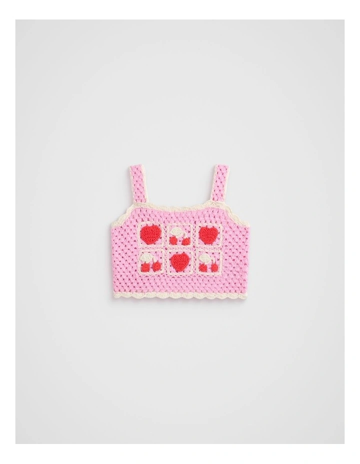 Crochet Cami in Candy Pink image 1