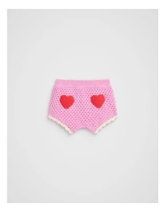 Crochet Shorts in Pink