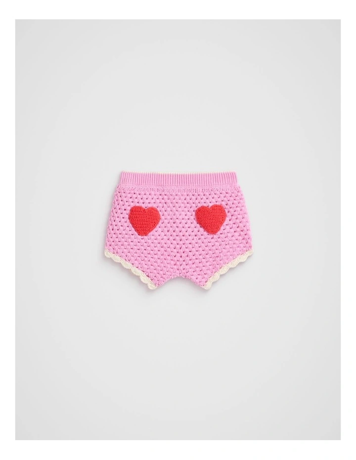 Crochet Shorts in Pink image 1