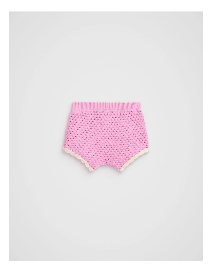 Crochet Shorts in Pink image 2