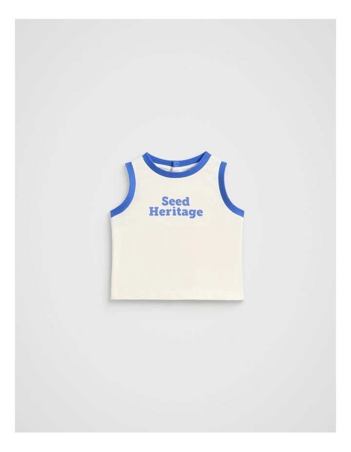 Retro Logo Tank in Vintage Cream image 1