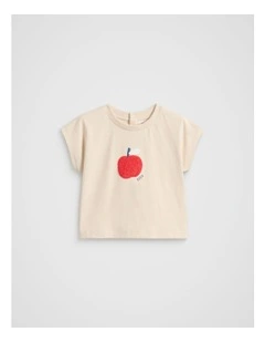 Apple Boxy Tee in Moonstone