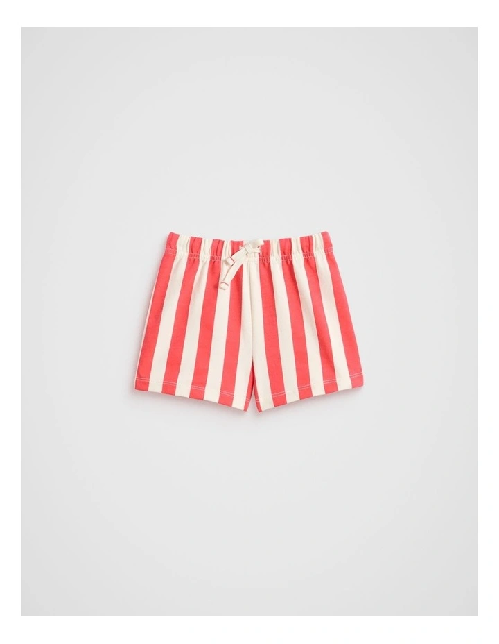 Core Stripe Logo Short in Strawberry Red image 1