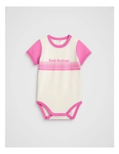 Colourblock Logo Bodysuit in Wild Berry