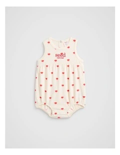 Flower Romper in Vintage Cream