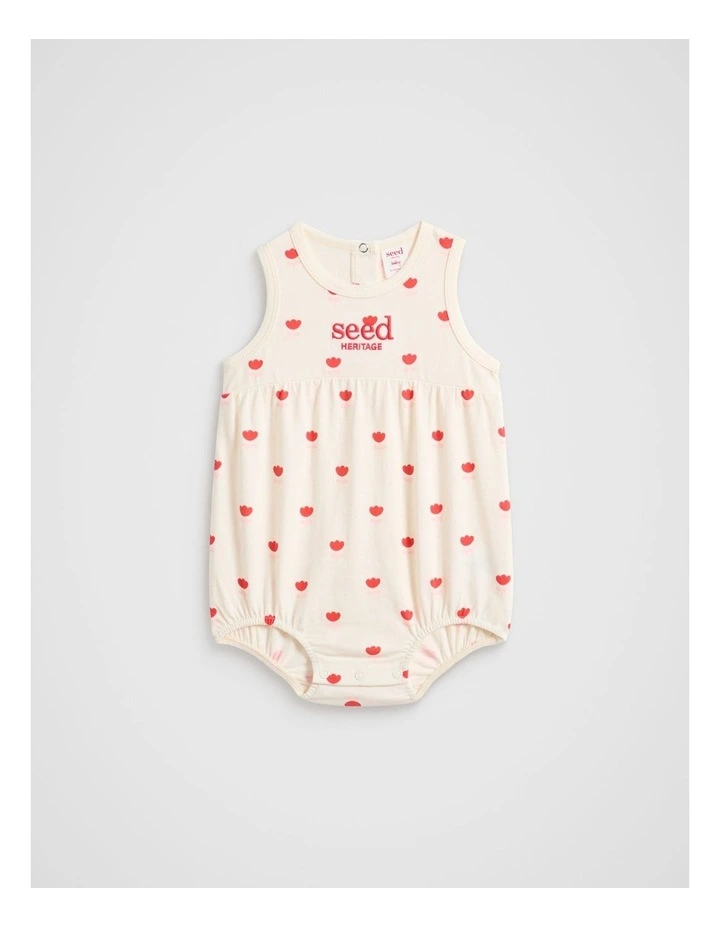 Flower Romper in Vintage Cream image 1