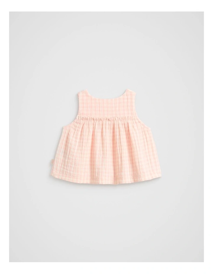 Cheesecloth Button Top in Pretty Pink image 2