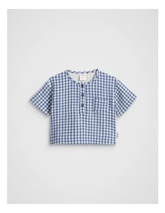 Cheesecloth Pocket Shirt in Navy