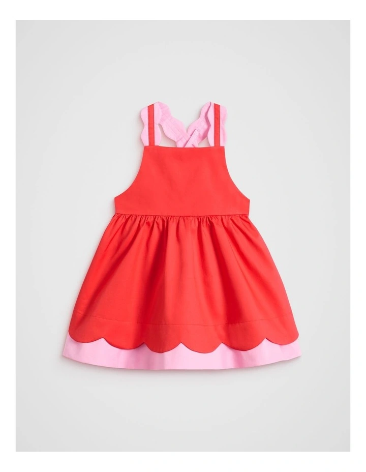 Scallop Dress in Red image 1