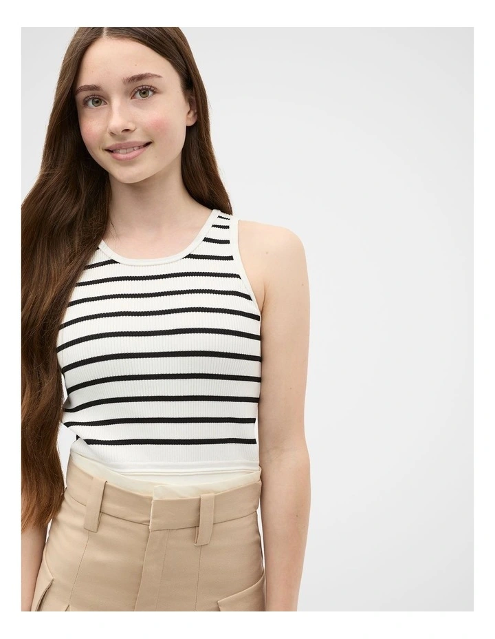 Striped Knit Tank in Classic Cream image 1