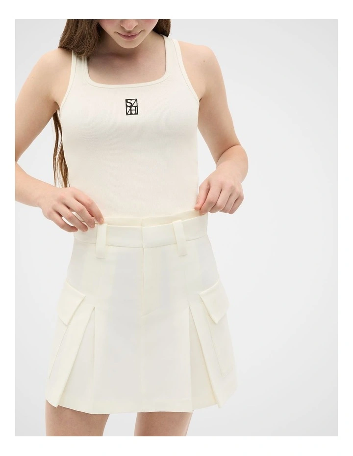 Cargo Pocket Skort in Classic Cream image 1