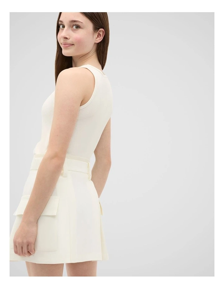 Cargo Pocket Skort in Classic Cream image 2