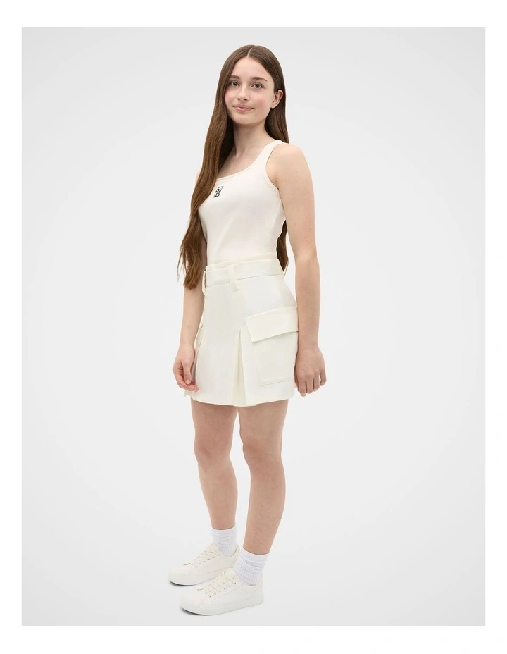 Cargo Pocket Skort in Classic Cream image 4