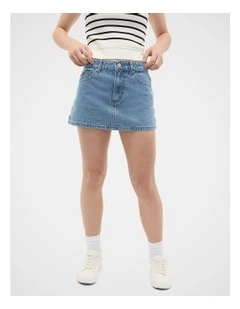 Core Denim Skirt in Classic Blue