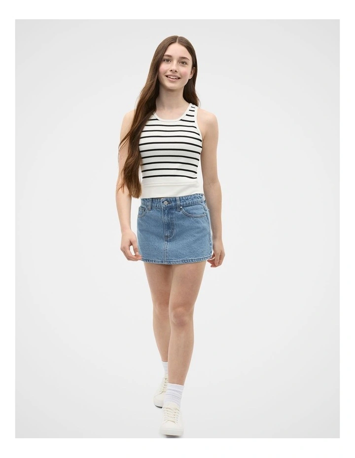 Core Denim Skirt in Classic Blue image 4