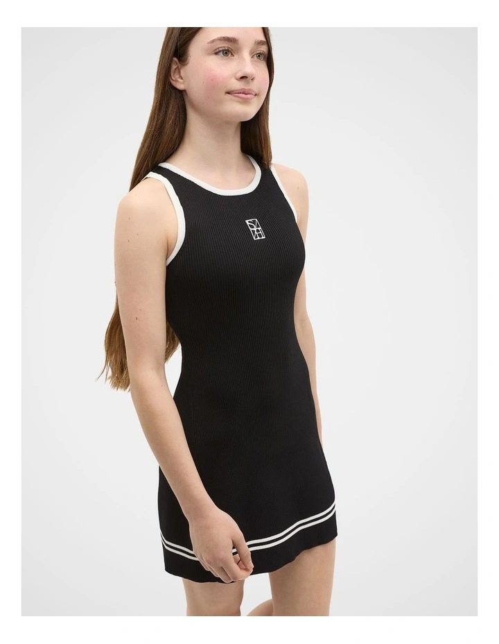 Knit Logo Dress in Black image 1