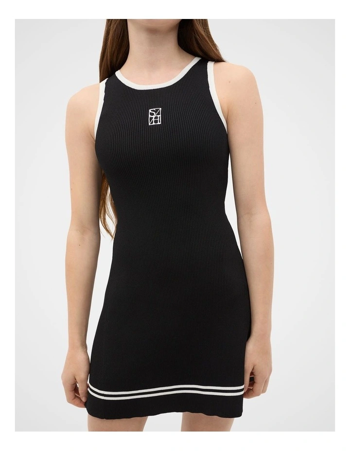 Knit Logo Dress in Black image 4