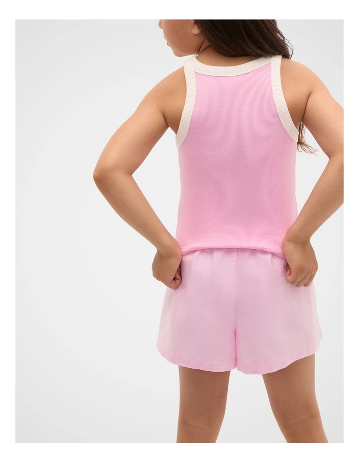 Contrast Logo Rib Tank in Candy Pink image 2