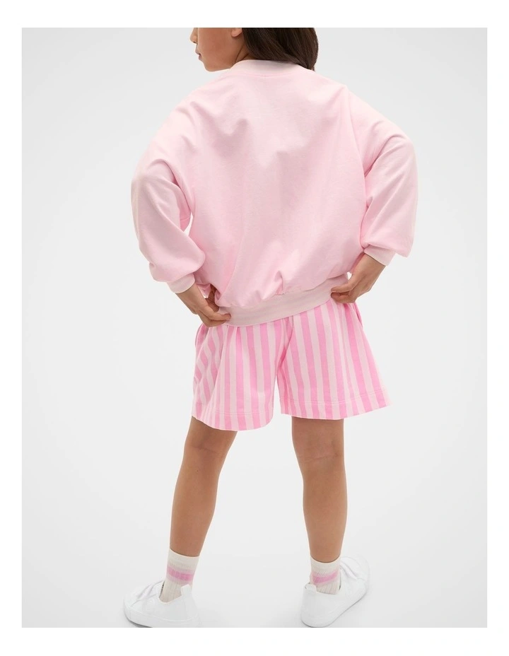 V Neck Logo Sweat in Pink Lemonade image 2