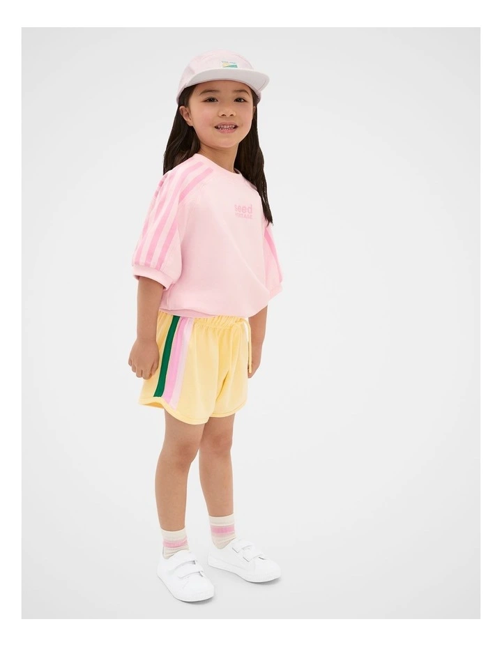 Stripe Logo Track Tee in Pink Lemonade image 3