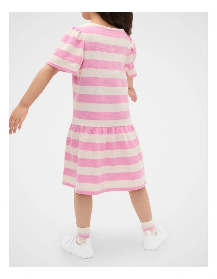 Stripe Logo Dress in Candy Pink image 2