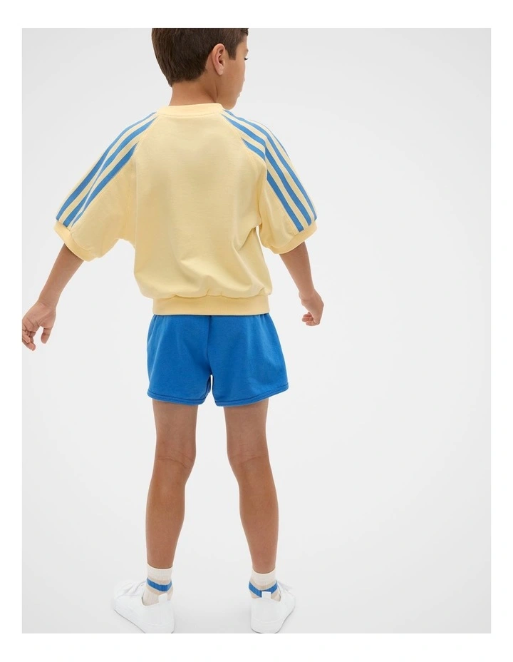 Stripe Logo Track Tee in Pale Banana image 2