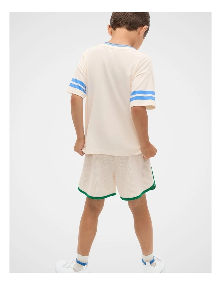 Sports Stripe Logo Tee in Classic Cream image 2