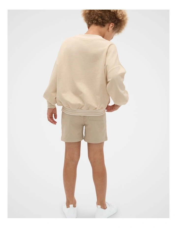 V Neck Logo Sweat in Moonstone image 2