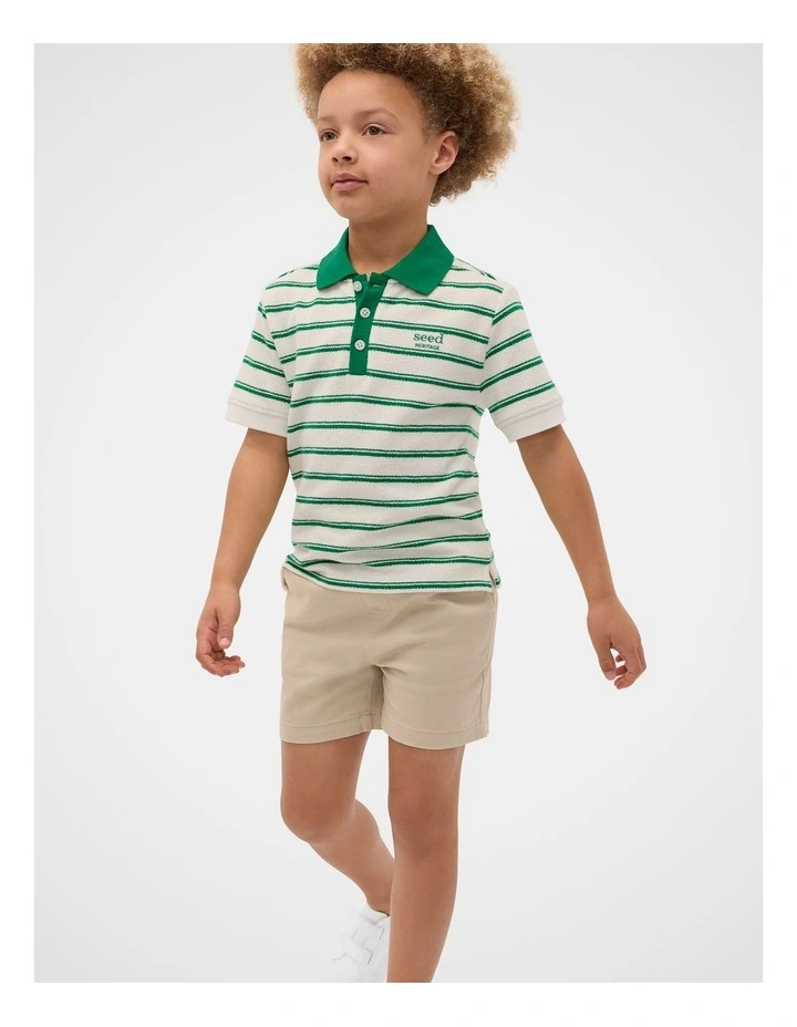 Boucle Knit Polo in Evergreen image 1