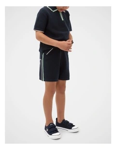 Knit Sports Short in Midnight Blue