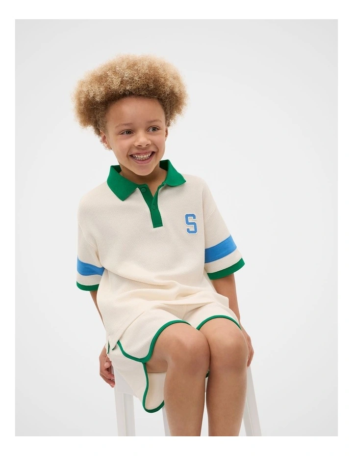 Sporty Tee Polo in Classic Cream image 1