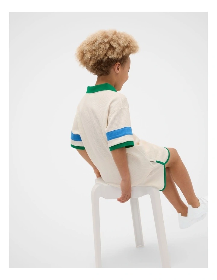 Sporty Tee Polo in Classic Cream image 2