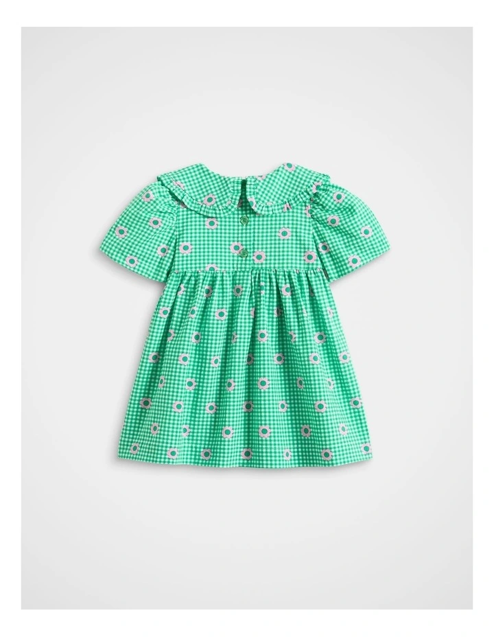 Check Flower Dress in Light Evergreen image 2