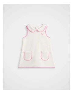 Contrast Bind Dress in Classic Cream