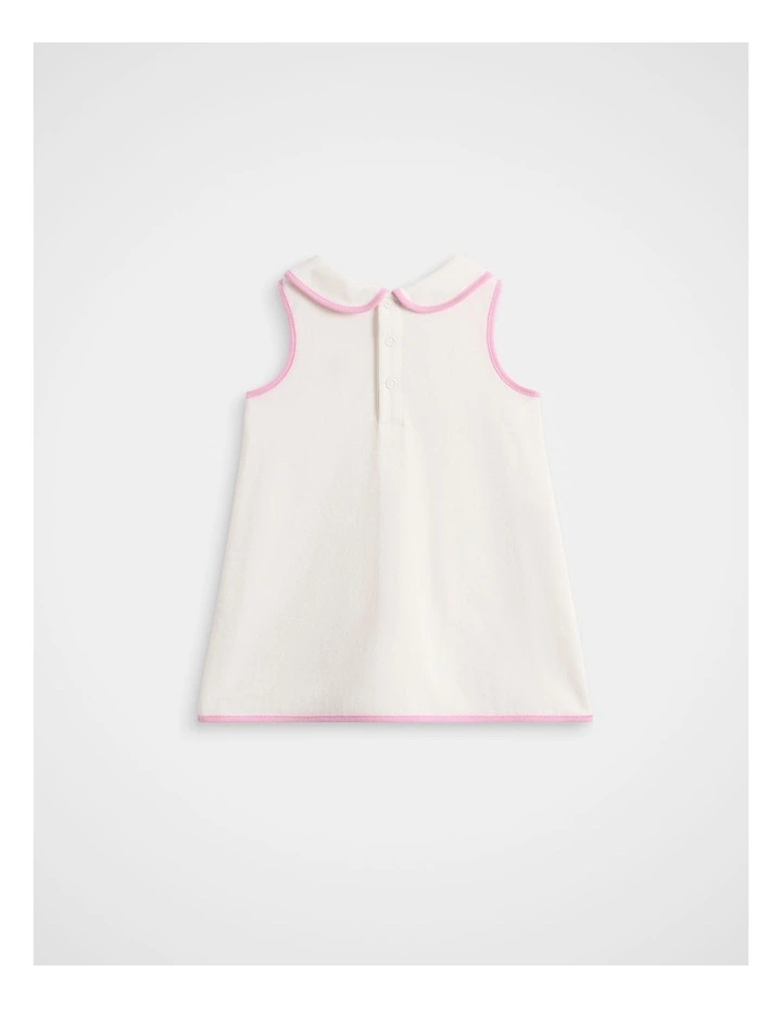 Contrast Bind Dress in Classic Cream image 2