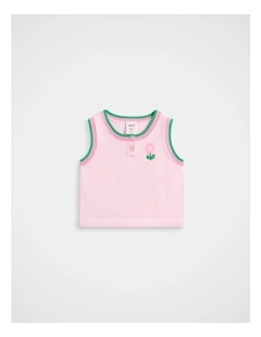 Flower Knit Tank in Pink Lemonade