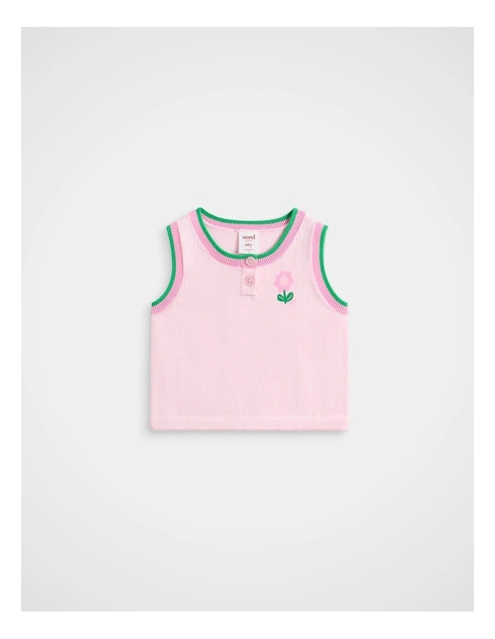 Flower Knit Tank in Pink Lemonade image 1