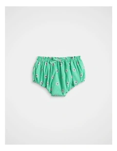 Check Flower Bloomer in Light Evergreen