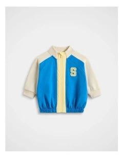 Zip Through Sweat in Captain Blue