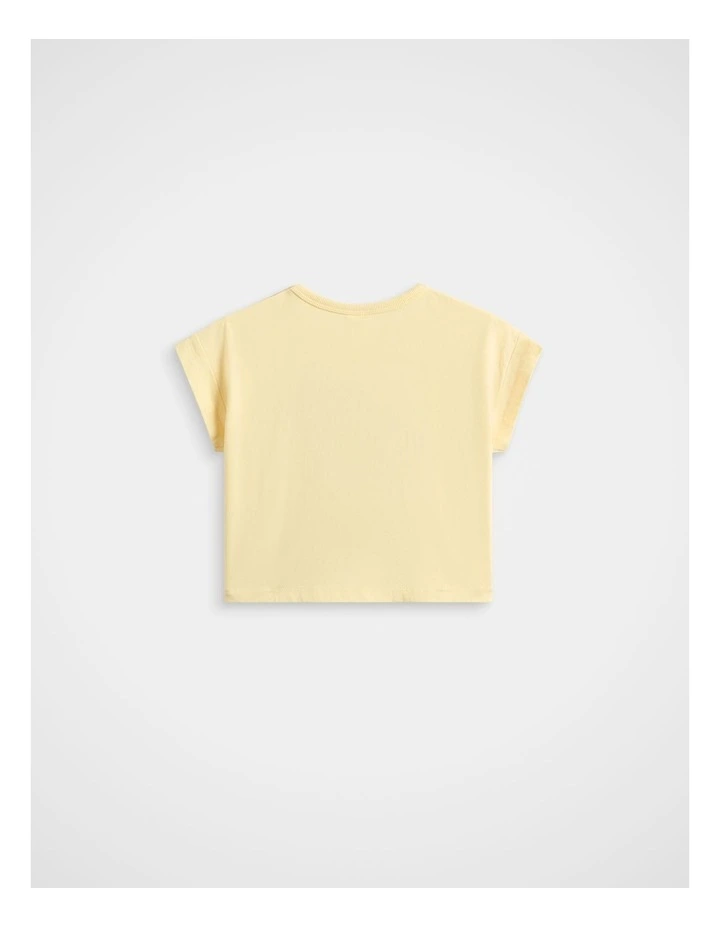 Button Detail Tee in Pale Banana image 2