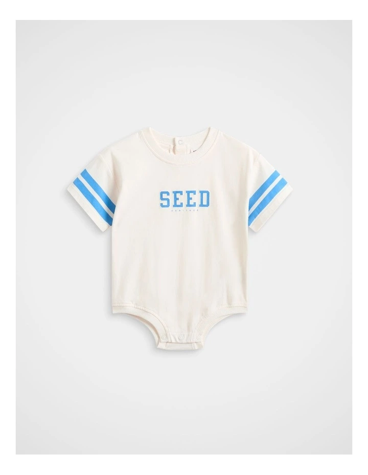 Sporty Logo Romper in Classic Cream image 1