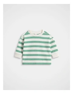 Stripe Sweat in Evergreen Stripe