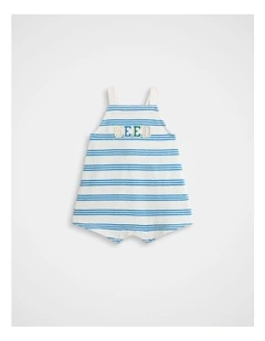 Stripe Romper in Captain Blue Stripe