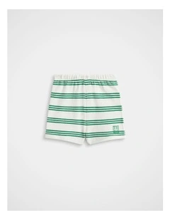 Stripe Fitted Short in Evergreen Stripe