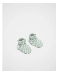 Core Rib Logo Bootie in Sage Stripe